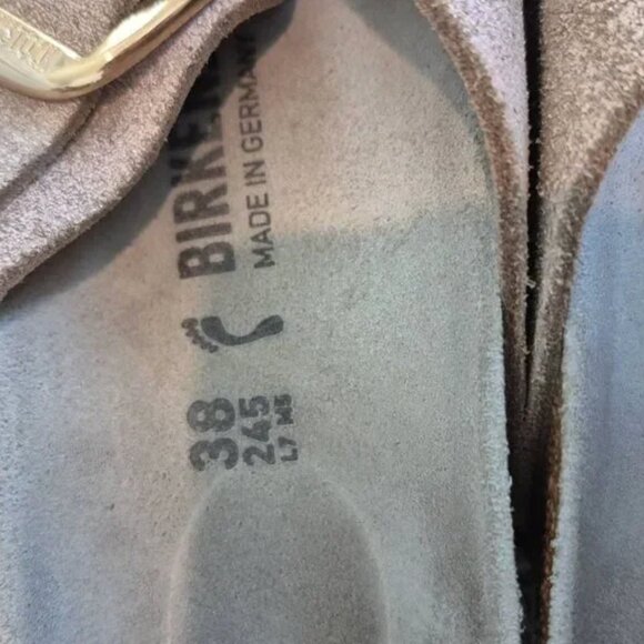 Birkenstock Siena Big Buckle Metallic Rose Gold Leather Sandals 38 US 7 - Picture 3 of 4